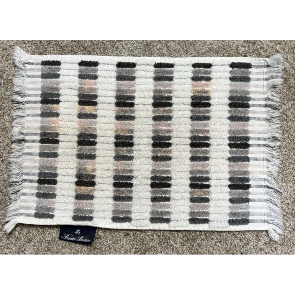 Brooks Brothers One Hand  Towel Tiles Premium 100% Turkish Cotton Grey Tones